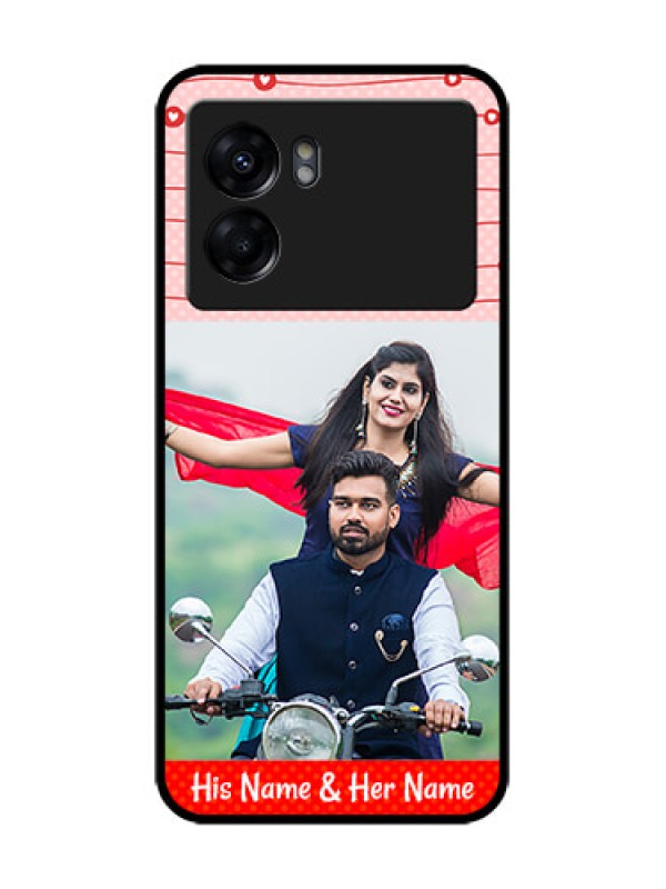 Custom Realme Narzo 50 5G Custom Metal Phone Case - Red Pattern Case Design