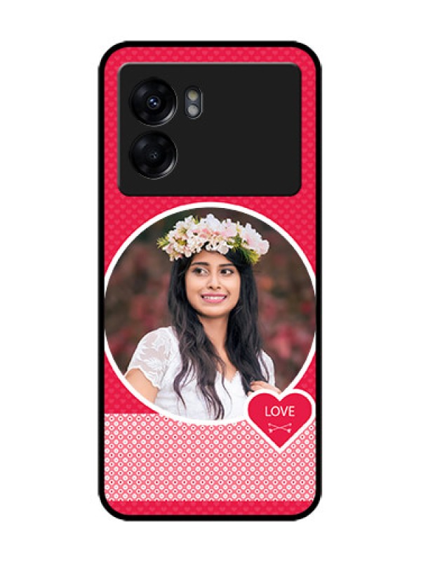 Custom Realme Narzo 50 5G Custom Metal Phone Case - Pink Color Pattern Design