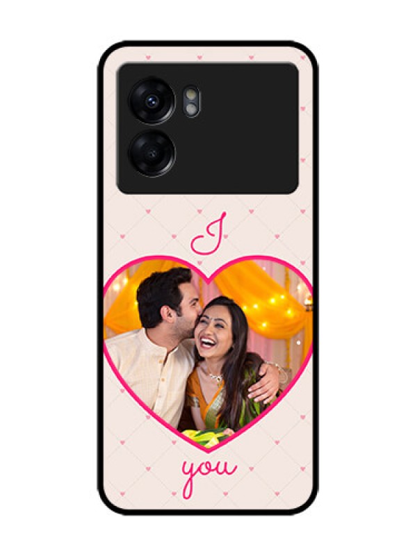 Custom Realme Narzo 50 5G Custom Metal Phone Case - Heart Shape Design