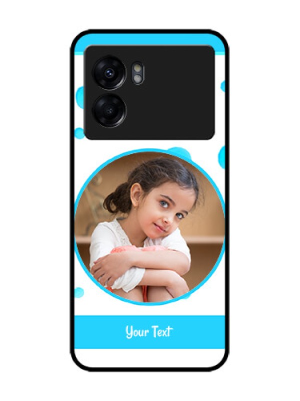 Custom Realme Narzo 50 5G Custom Metal Phone Case - Blue Bubbles Pattern Design