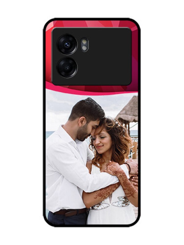 Custom Realme Narzo 50 5G Custom Metal Phone Case - Red Abstract Design