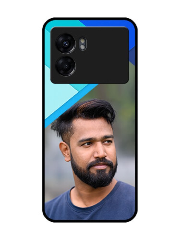 Custom Realme Narzo 50 5G Custom Metal Phone Case - Blue Pattern Design