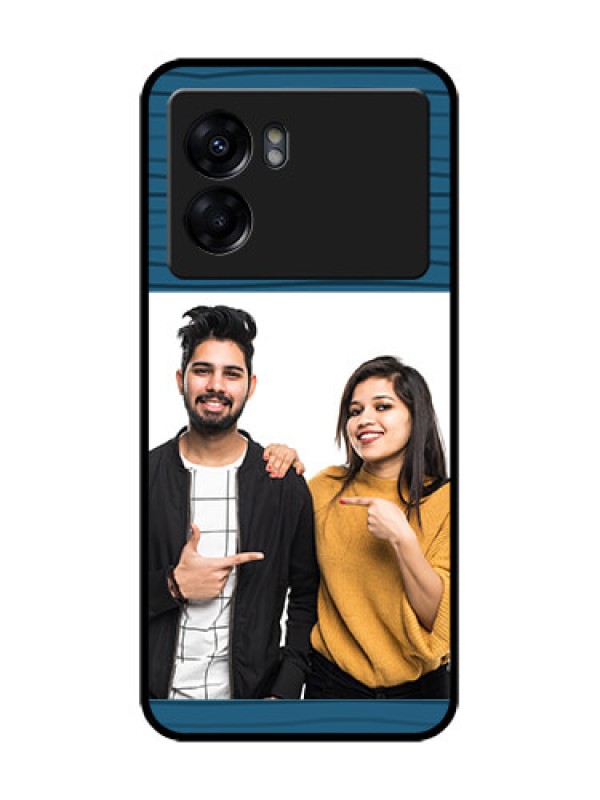 Custom Realme Narzo 50 5G Custom Metal Phone Case - Blue Pattern Cover Design