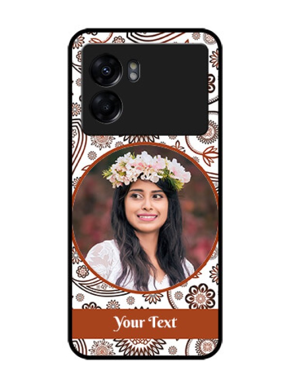 Custom Realme Narzo 50 5G Custom Metal Phone Case - Abstract Flower Design