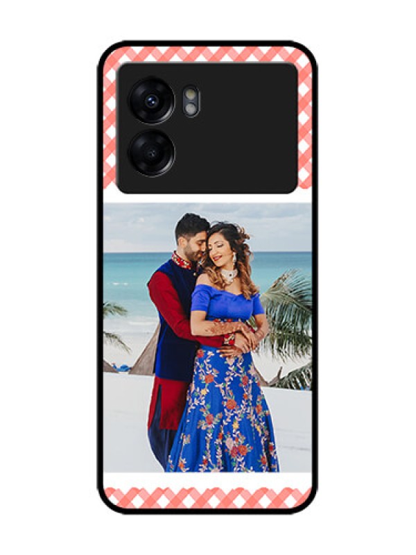 Custom Realme Narzo 50 5G Custom Metal Phone Case - Pink Pattern Design