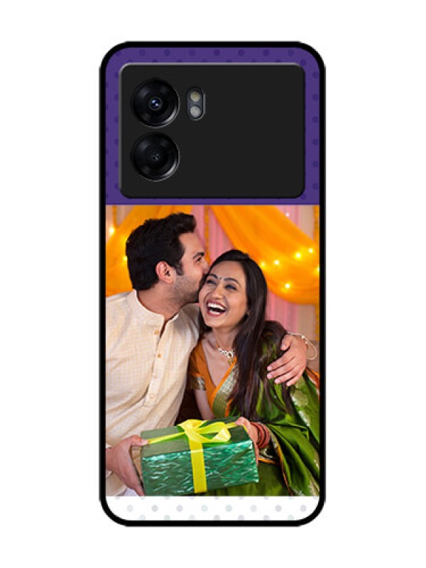 Custom Realme Narzo 50 5G Custom Metal Phone Case - Violet Colored Pattern Design