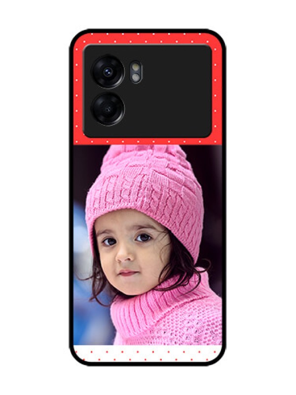 Custom Realme Narzo 50 5G Custom Metal Phone Case - Red Pattern Design