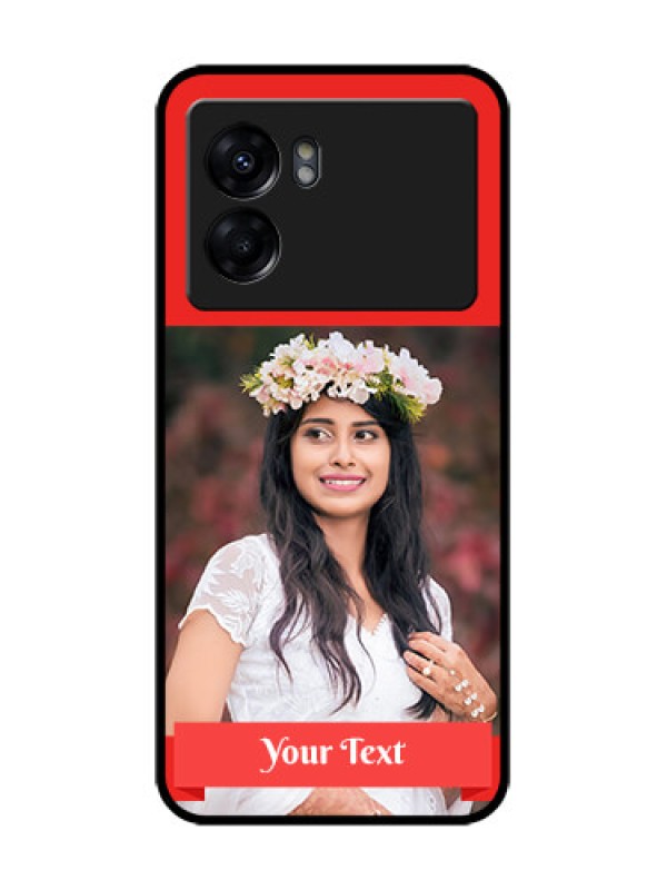Custom Realme Narzo 50 5G Custom Metal Phone Case - Simple Red Color Design