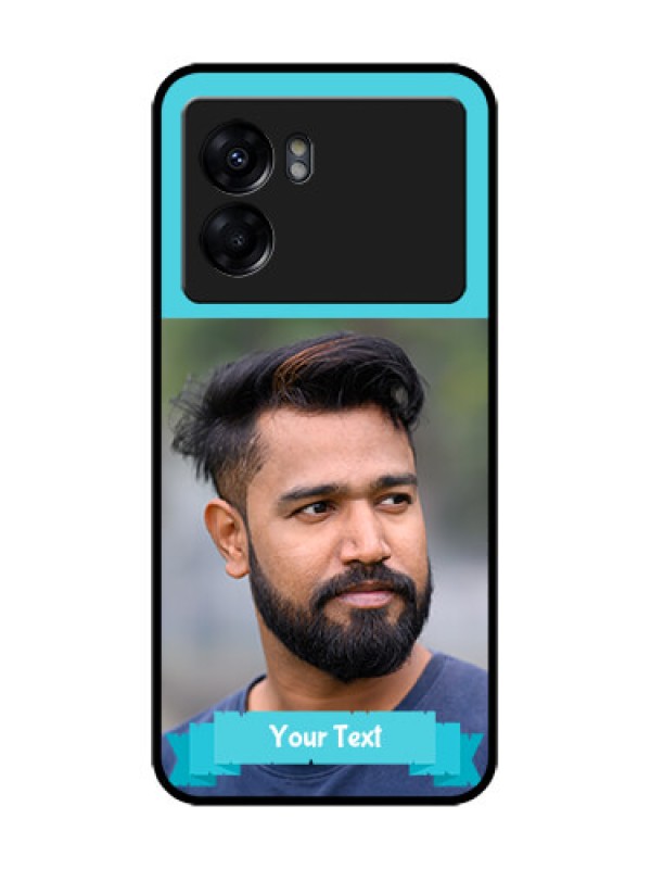 Custom Realme Narzo 50 5G Custom Metal Phone Case - Blue Color Design