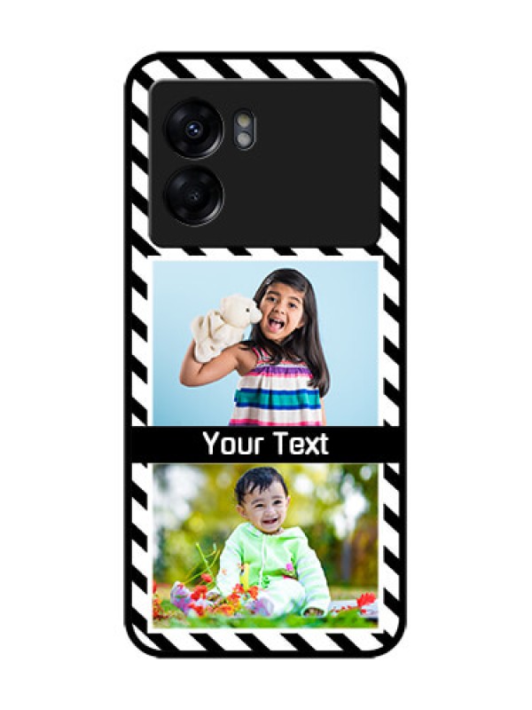 Custom Realme Narzo 50 5G Custom Metal Phone Case - Black And White Stripes Design