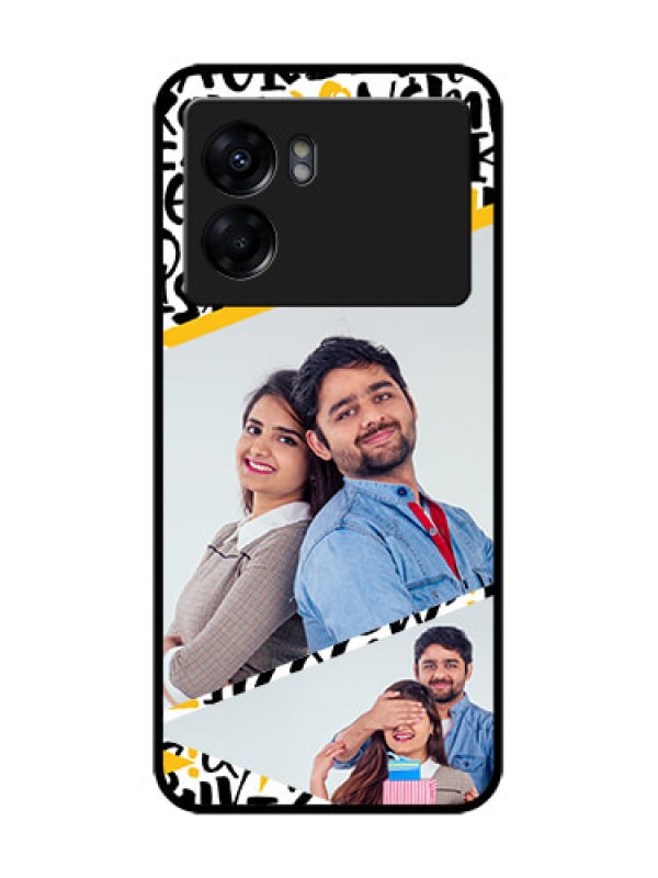 Custom Realme Narzo 50 5G Custom Metal Phone Case - Letters Pattern Design