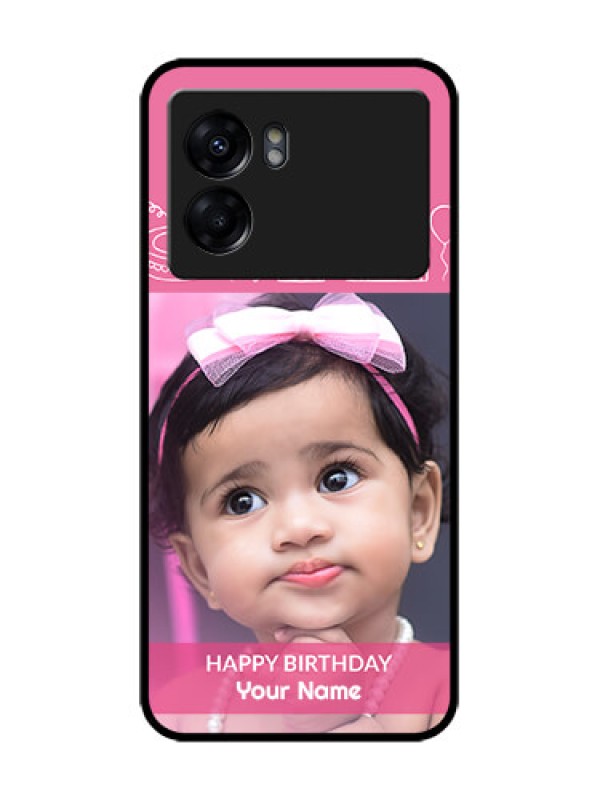 Custom Realme Narzo 50 5G Custom Metal Phone Case - With Birthday Line Art Design