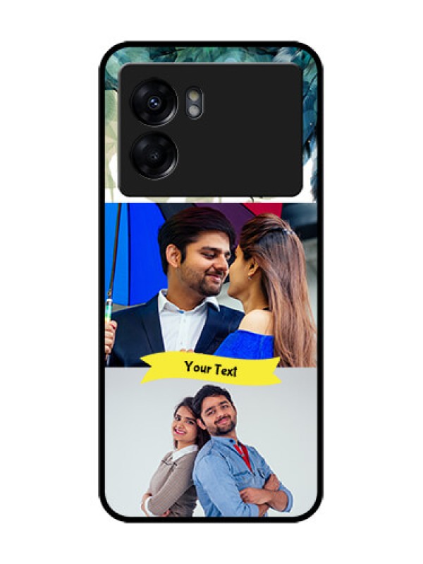 Custom Realme Narzo 50 5G Custom Metal Phone Case - Image With Boho Peacock Feather Design