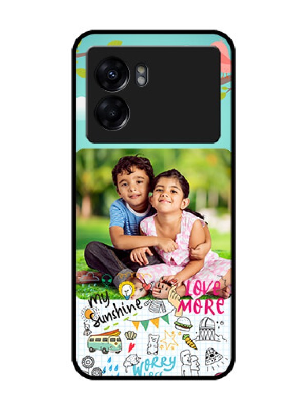 Custom Realme Narzo 50 5G Custom Metal Phone Case - Doodle Love Design