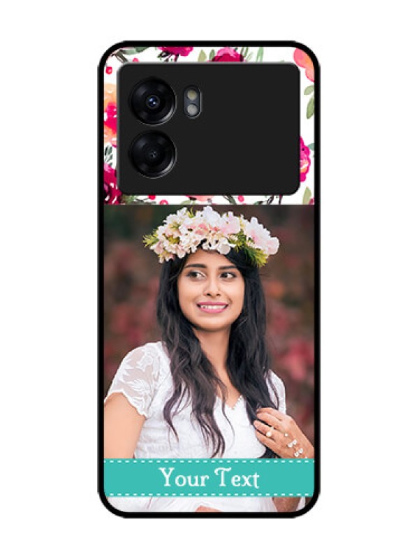 Custom Realme Narzo 50 5G Custom Metal Phone Case - Water Colors Floral Design