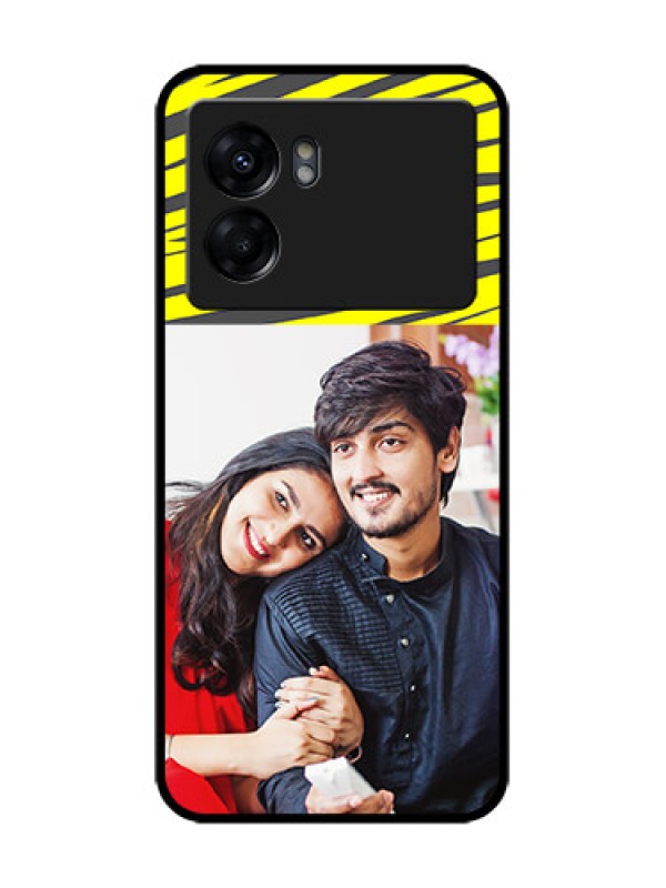 Custom Realme Narzo 50 5G Custom Metal Phone Case - Yellow Abstract Design