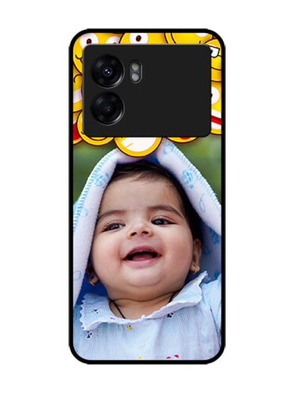 Custom Realme Narzo 50 5G Custom Metal Phone Case - With Smiley Emoji Design