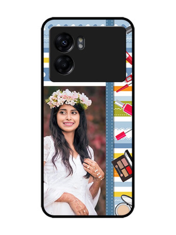 Custom Realme Narzo 50 5G Custom Metal Phone Case - Makeup Icons Design