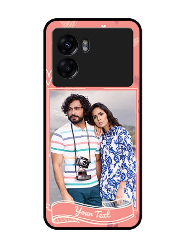 Custom Realme Narzo 50 5G Custom Metal Phone Case - Love Doodle Art Design