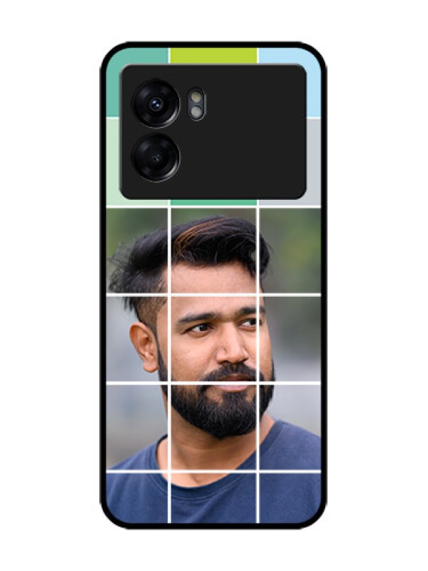 Custom Realme Narzo 50 5G Custom Metal Phone Case - With White Box Pattern