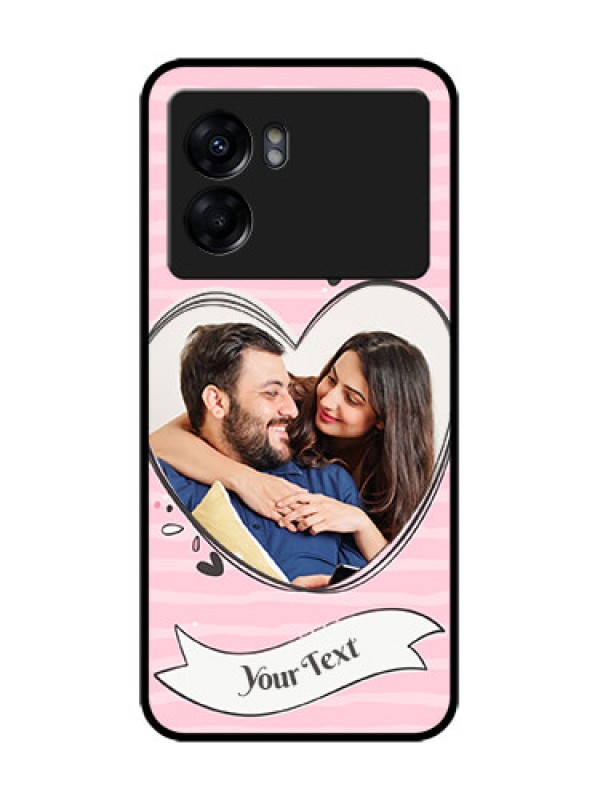 Custom Realme Narzo 50 5G Custom Metal Phone Case - Vintage Heart Design