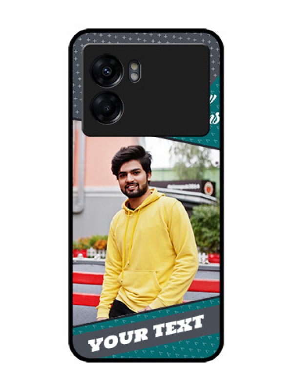 Custom Realme Narzo 50 5G Custom Metal Phone Case - Background Pattern Design With Quote