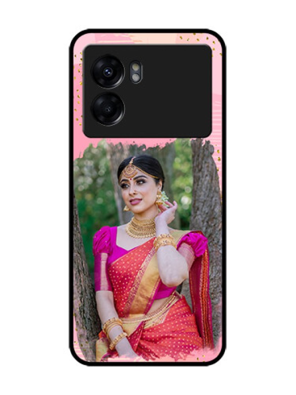 Custom Realme Narzo 50 5G Custom Metal Phone Case - Gold Glitter Splash Design