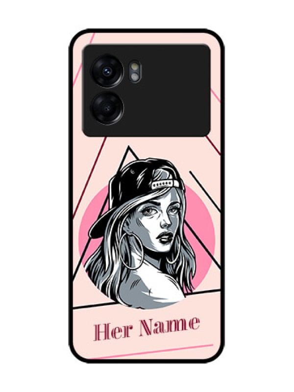 Custom Realme Narzo 50 5G Custom Metal Phone Case - Rockstar Girl Design