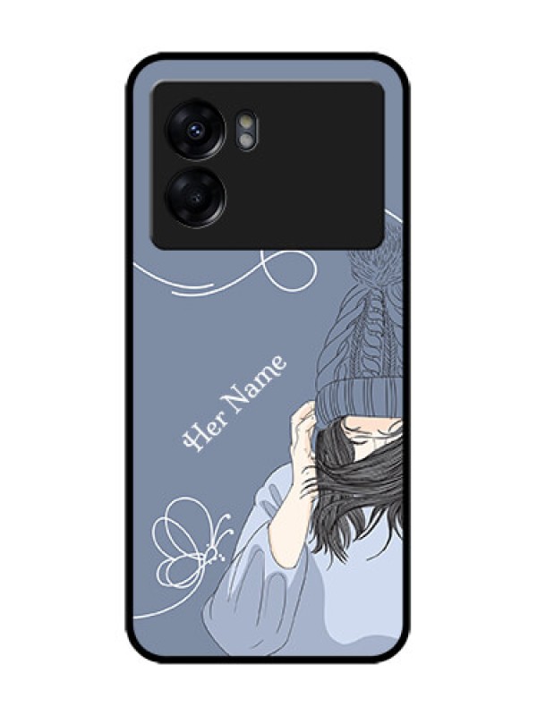 Custom Realme Narzo 50 5G Custom Metal Phone Case - Girl In Winter Outfit Design