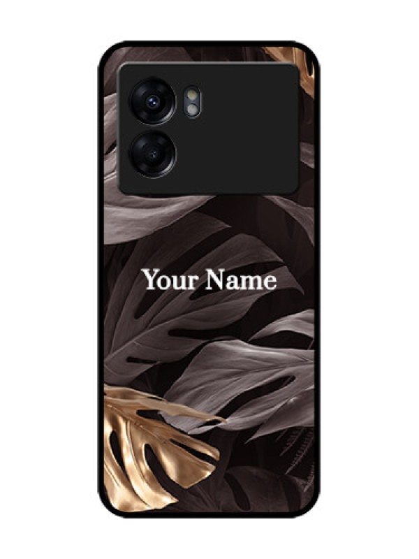 Custom Realme Narzo 50 5G Custom Metal Phone Case - Wild Leaves Digital Paint Design