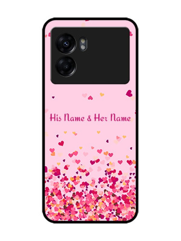 Custom Realme Narzo 50 5G Custom Metal Phone Case - Floating Hearts Design