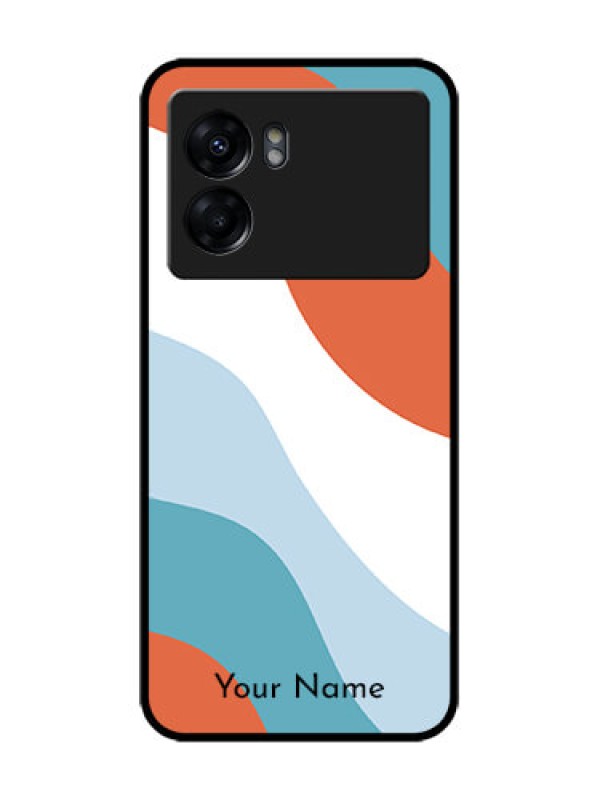 Custom Realme Narzo 50 5G Custom Metal Phone Case - Coloured Waves Design