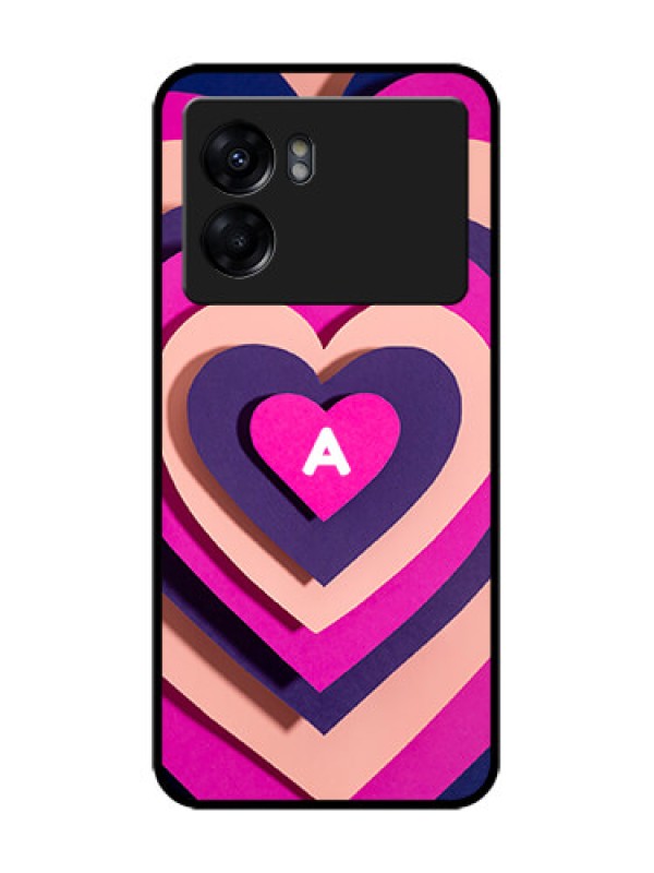 Custom Realme Narzo 50 5G Custom Metal Phone Case - Cute Heart Pattern Design