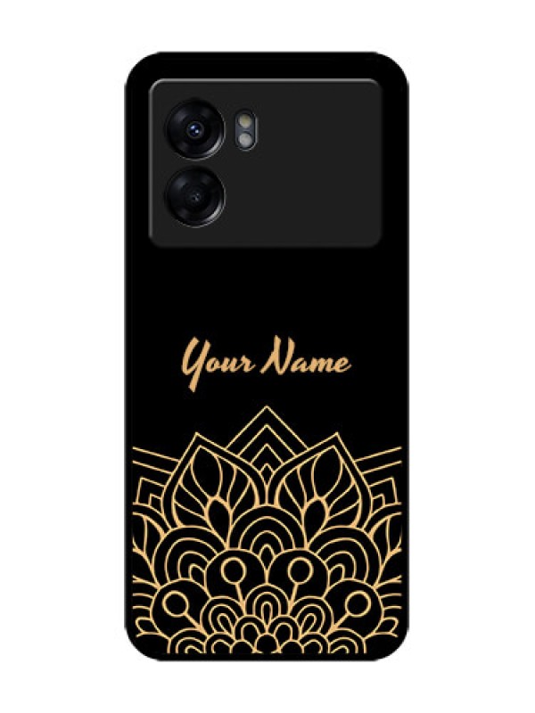 Custom Realme Narzo 50 5G Custom Metal Phone Case - Golden Mandala Design