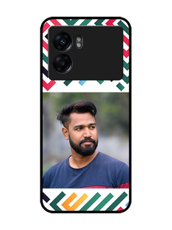 Custom Realme Narzo 50 5G Custom Metal Phone Case - Colorful Maze Pattern Design