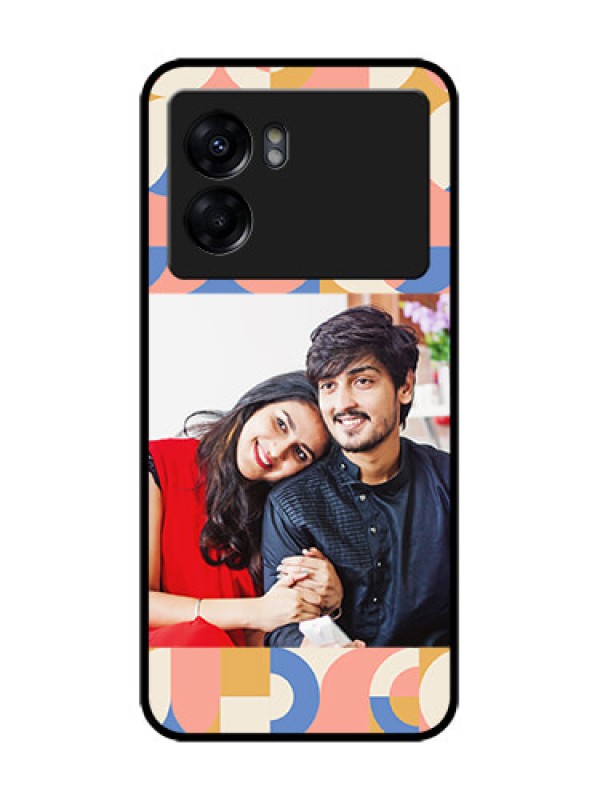 Custom Realme Narzo 50 5G Custom Metal Phone Case - Semi - Circle Maze Pattern Design