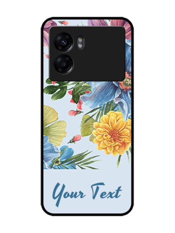 Custom Realme Narzo 50 5G Custom Metal Phone Case - Stunning Watercolored Flowers Painting Design