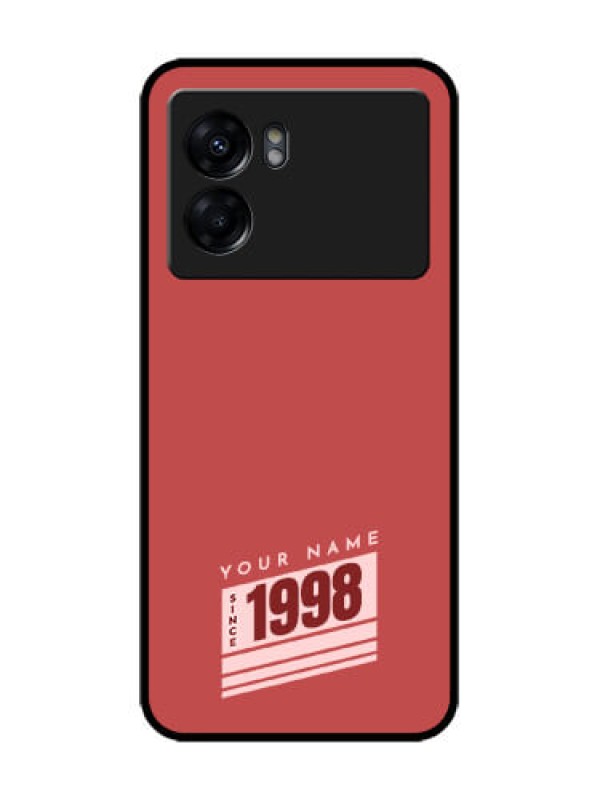 Custom Realme Narzo 50 5G Custom Metal Phone Case - Red Custom Year Of Birth Design