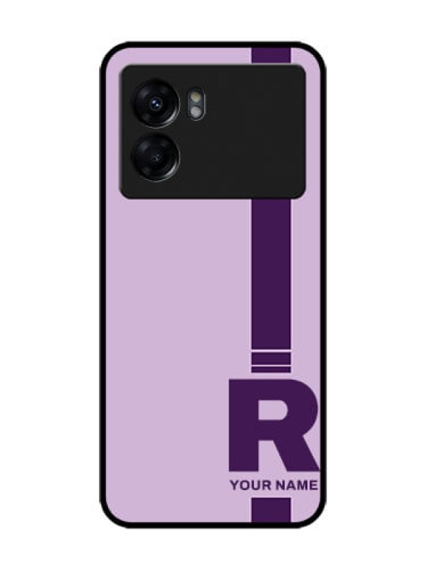 Custom Realme Narzo 50 5G Custom Metal Phone Case - Simple Dual Tone Stripe With Name Design