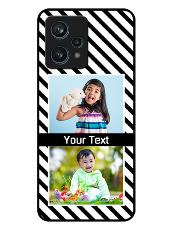 Custom Realme Narzo 50 Pro 5G Custom Metal Phone Case - Black And White Stripes Design