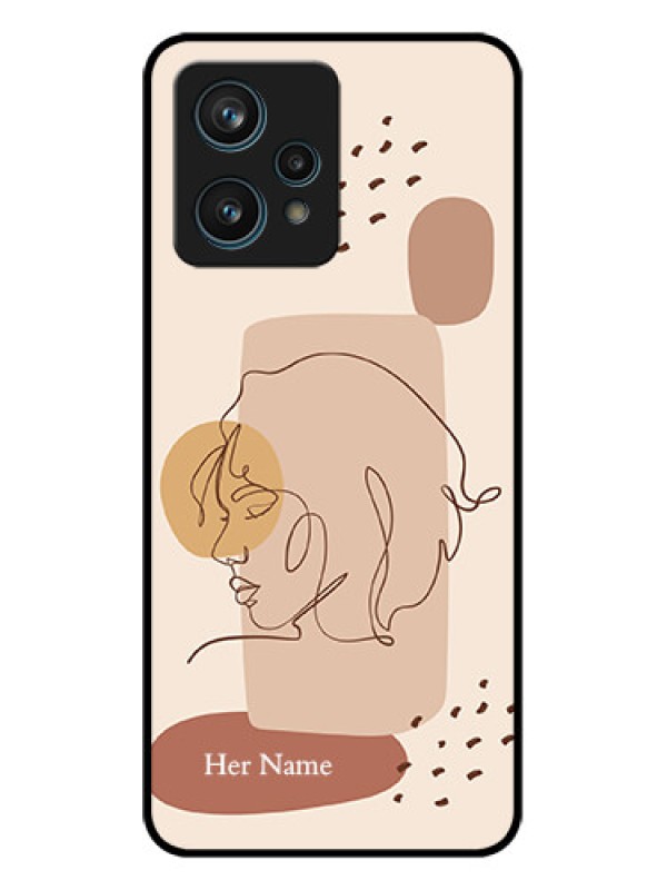 Custom Realme Narzo 50 Pro 5G Custom Metal Phone Case - Calm Woman Line Art Design