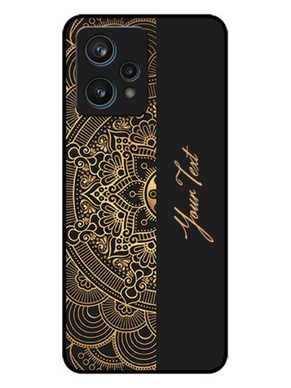 Custom Realme Narzo 50 Pro 5G Custom Metal Phone Case - Mandala Art With Custom Text Design
