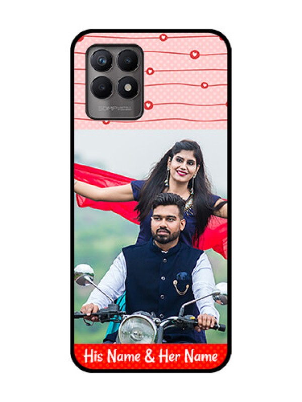 Custom Realme Narzo 50 Custom Metal Phone Case - Red Pattern Case Design