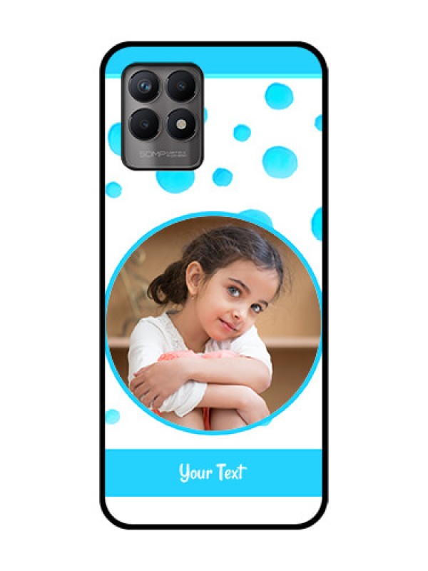 Custom Realme Narzo 50 Custom Metal Phone Case - Blue Bubbles Pattern Design