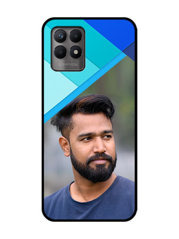 Custom Realme Narzo 50 Custom Metal Phone Case - Blue Pattern Design