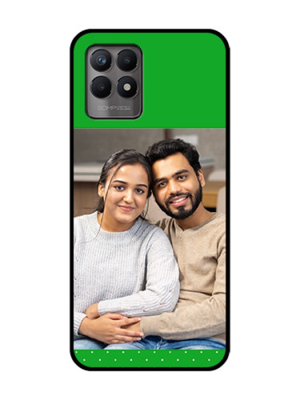 Custom Realme Narzo 50 Custom Metal Phone Case - Green Pattern Design