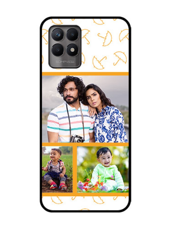 Custom Realme Narzo 50 Custom Metal Phone Case - Yellow Pattern Design