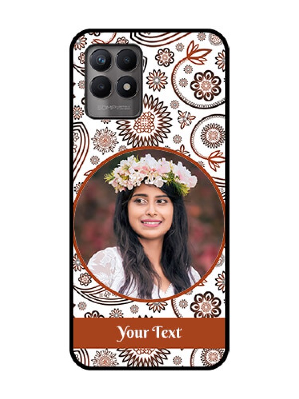 Custom Realme Narzo 50 Custom Metal Phone Case - Abstract Flower Design