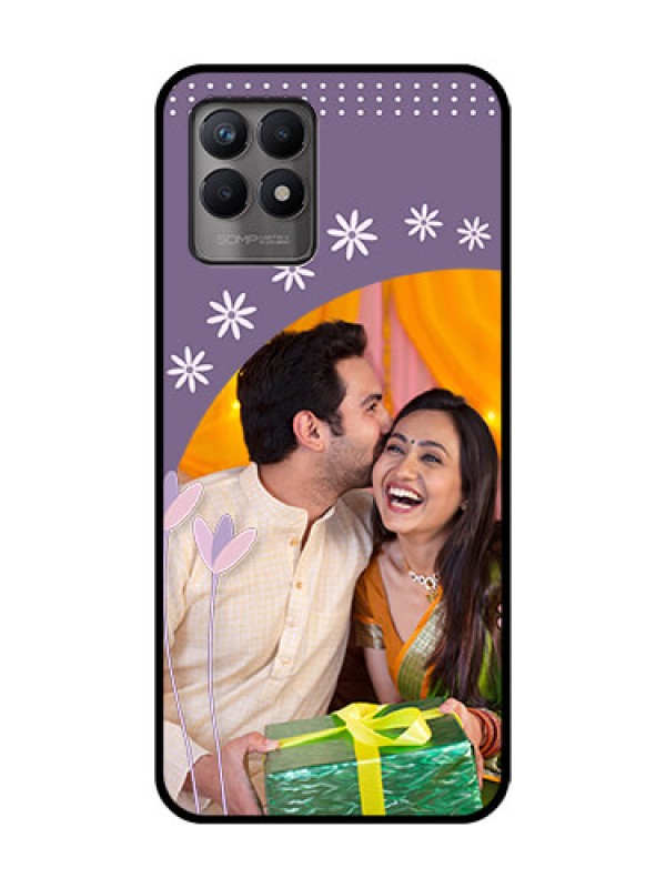 Custom Realme Narzo 50 Custom Metal Phone Case - Lavender Flowers Design