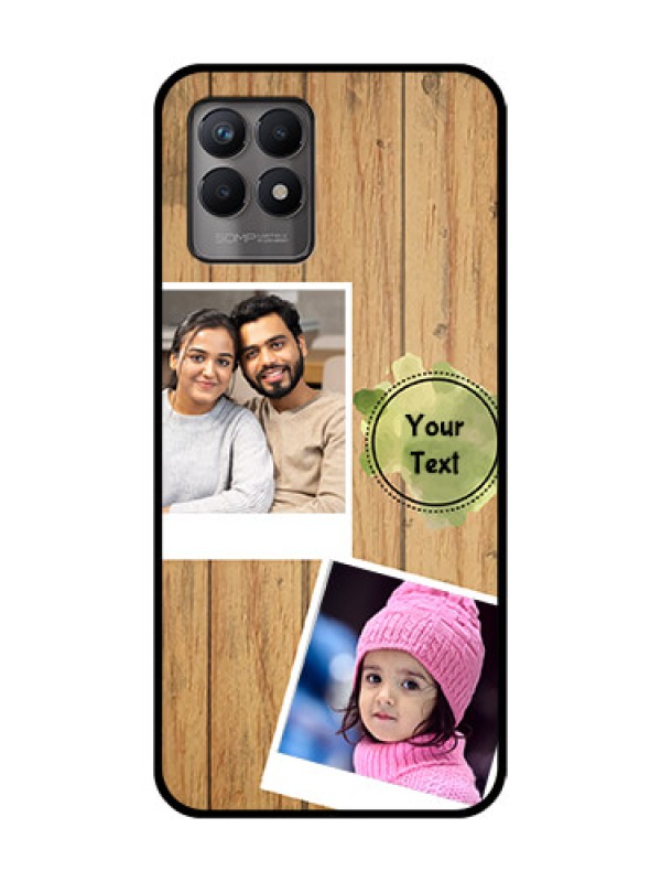 Custom Realme Narzo 50 Custom Metal Phone Case - Wooden Texture Design
